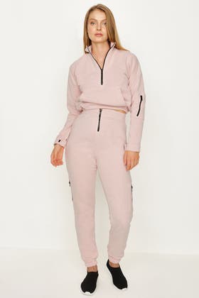 Dusty Pink Zip Detail Jogger