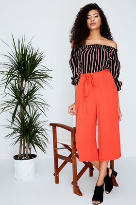 Fire Belted Soft Crepe Culotte