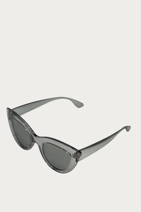 Grey Acrylic Deep Cat Eyes Sunglasses