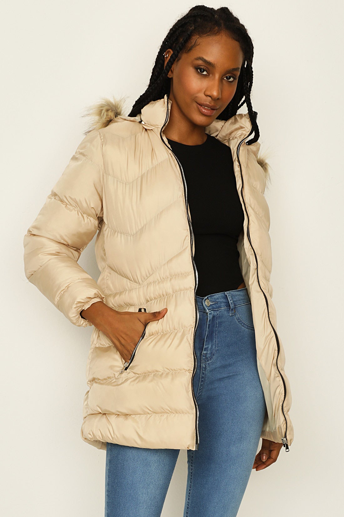 White S WOMEN FASHION Coats Shearling SHEIN Long coat discount 63% 