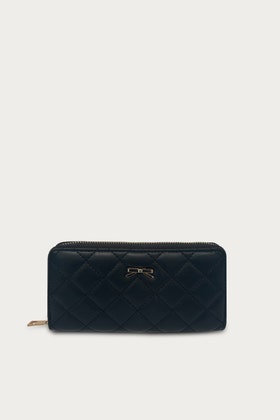 Black Lola Large Quilted Bow Detail Purse