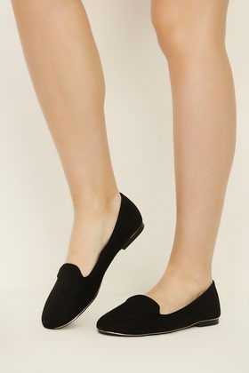 Black Wide Fit Goldline Dora Loafers