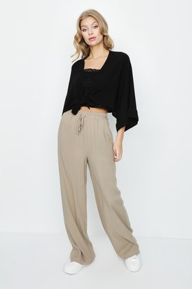 Earth Brown Wide Leg Soft Trousers
